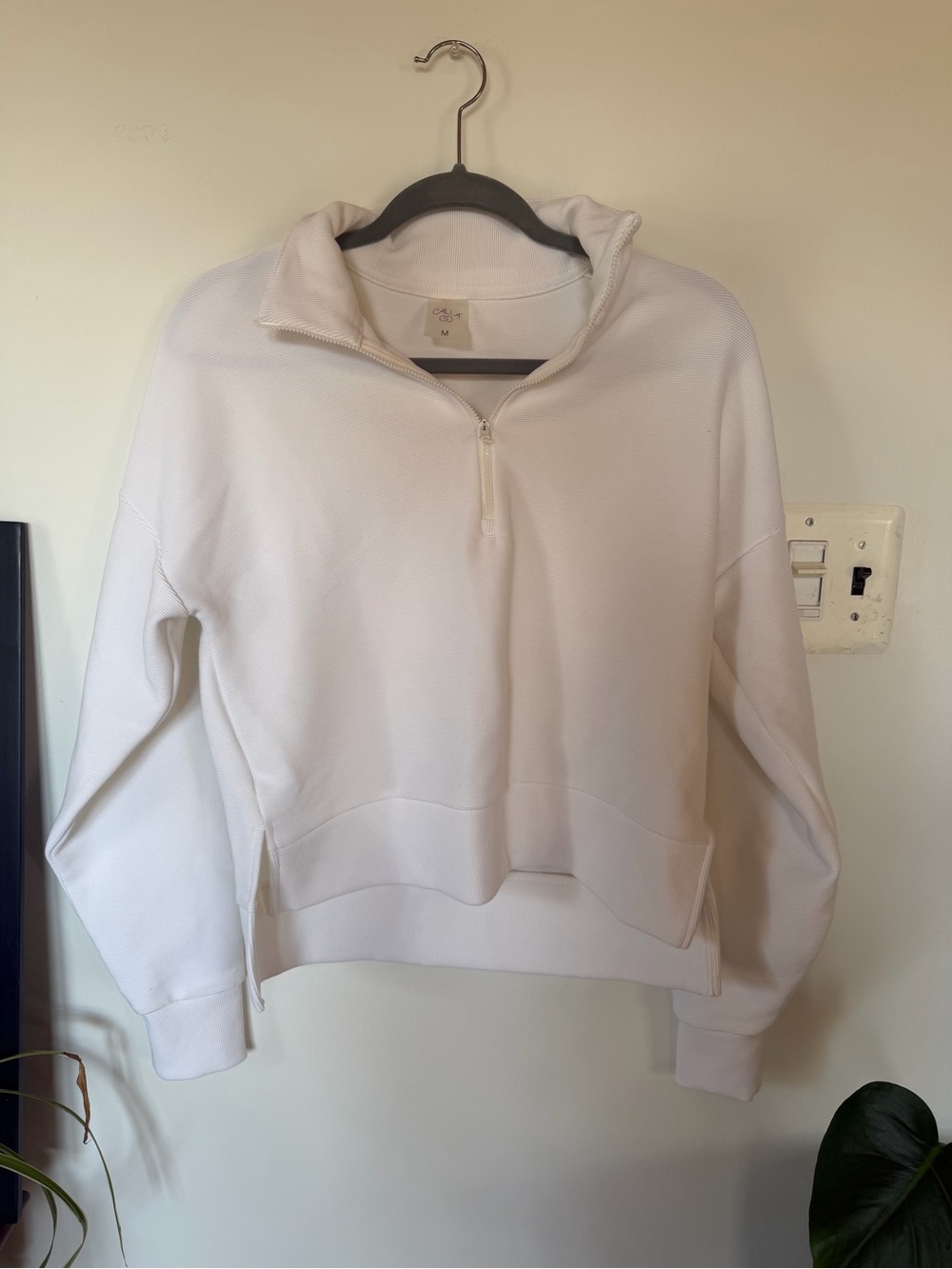 Women’s white Half-Zip Pullover